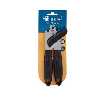 CAN-OPENER S/S BLACK-HANDLE    HILLHOUSE
