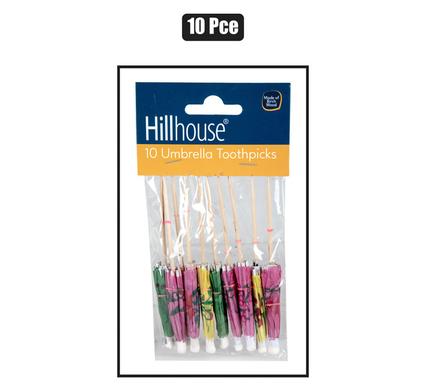 TOOTHPICKS FANCY UMBRELLA 10PC HILLHOUSE