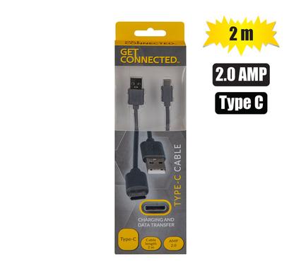 USB CABLE TYPE C 2.0 AMP 2m