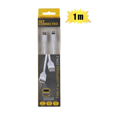 USB CABLE TYPE C TO LIGHTNING 2.0 AMP 1m