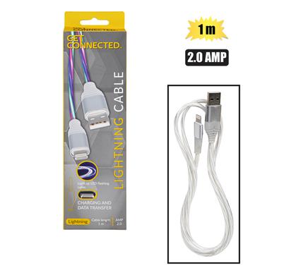 USB CABLE LIGHTNING 2.0 AMP M/COL 1.0m