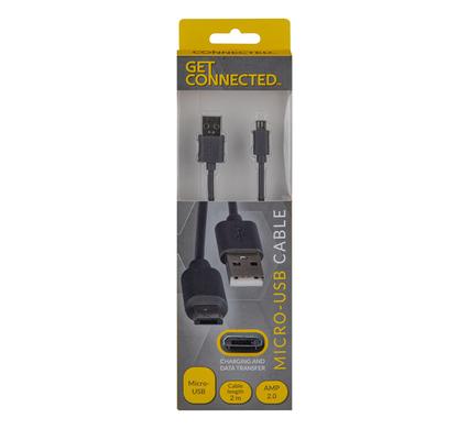 USB CABLE MICRO USB 2.0 AMP 2M