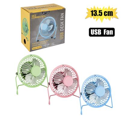 USB MINI DESK FAN 13,5cm DIAMETER