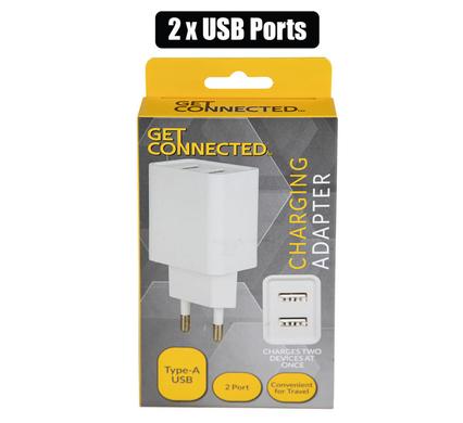 USB PLUG-ADAPTOR 2xUSB PORTS GET CON