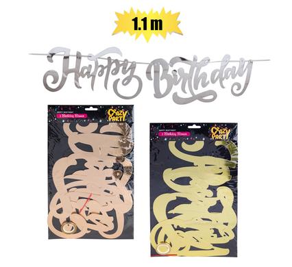 PARTY BANNER HAPPY BIRTHDAY CUTOUT 1.1m