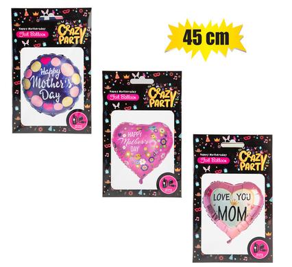 BALLOONS HELIUM FOIL MOM ASTD 45cm F-01