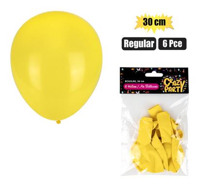 BALLOONS HELIUM 6PC YELLOW F-01