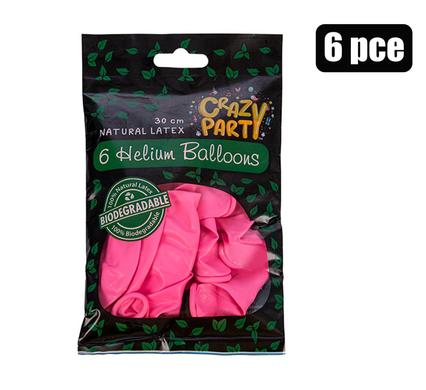 BALLOONS HELIUM 6PC BIO PINK
