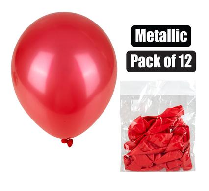BALLOONS HELIUM 1PC METALLIC RED F-01