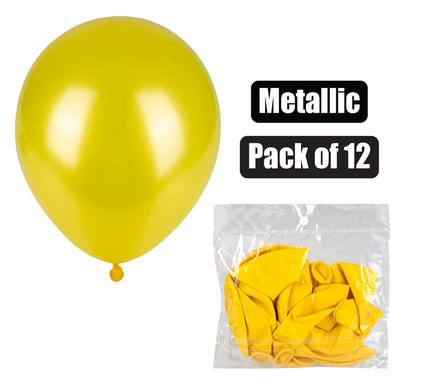 BALLOONS HELIUM 1PC METALLIC YELLOW F-01