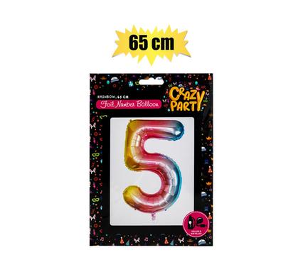 BALLOONS HELIUM FOIL RAINBOW 5 65cm F-02