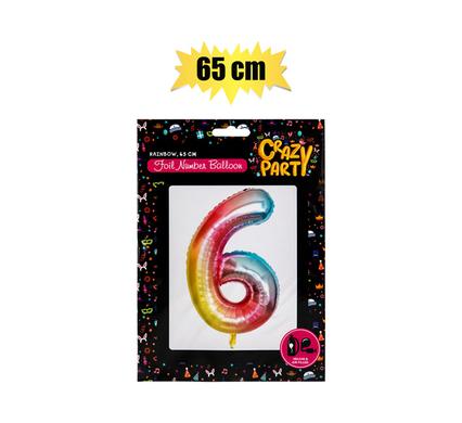 BALLOONS HELIUM FOIL RAINBOW 6 65cm F-02
