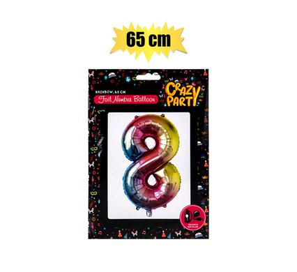 BALLOONS HELIUM FOIL RAINBOW 8 65cm F-02