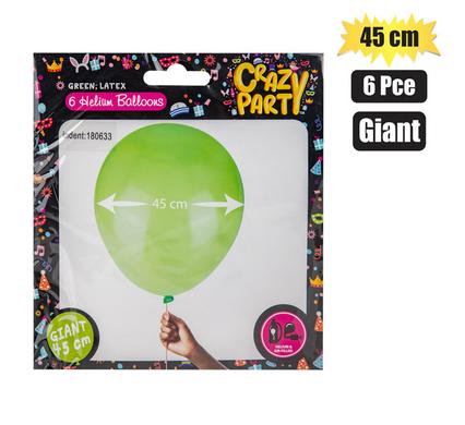 BALLOONS GIANT 6PC GREEN F-02