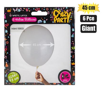 BALLOONS GIANT 6PC WHITE F-02