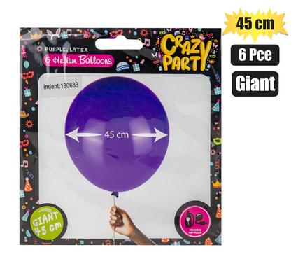 BALLOONS GIANT 6PC PURPLE F-02