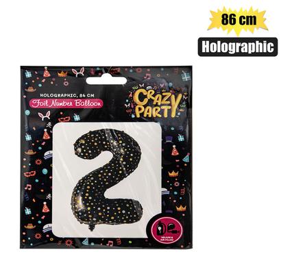 BALLOON HELIUM FOIL HOLO 2 86cm F-03