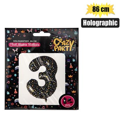 BALLOON HELIUM FOIL HOLO 3 86cm F-03
