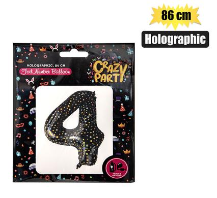 BALLOON HELIUM FOIL HOLO 4 86cm F-03