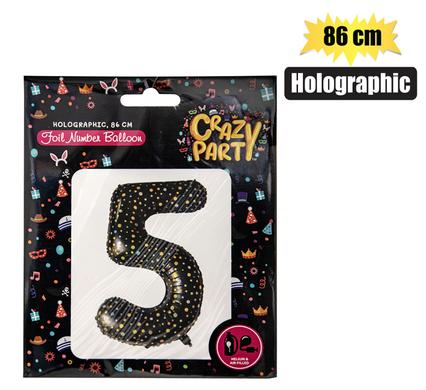BALLOON HELIUM FOIL HOLO 5 86cm F-03