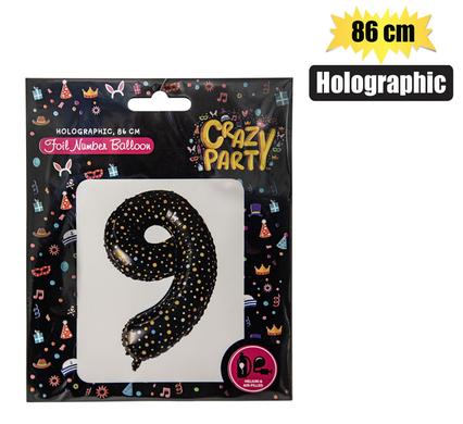BALLOON HELIUM FOIL HOLO 9 86cm F-03