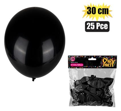 BALLOONS HELIUM 25PC BLACK F-01