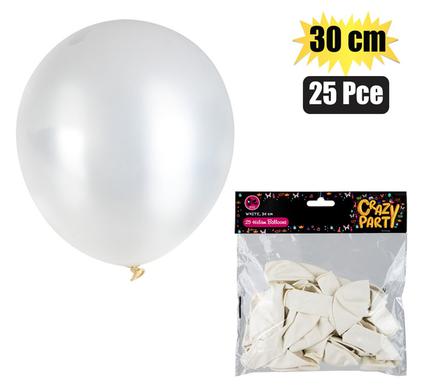 BALLOONS HELIUM 25PC WHITE F-01