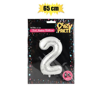BALLOON HELIUM FOIL SILVER 2 65cm F-02