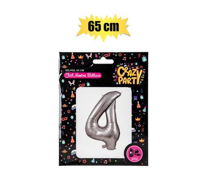 BALLOON HELIUM FOIL SILVER 4 65cm F-02