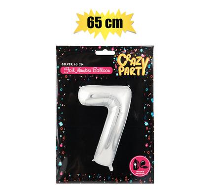 BALLOON HELIUM FOIL SILVER 7 65cm F-02