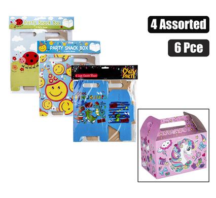 PARTY LOOT SNACK BOX 6PC ASSTD