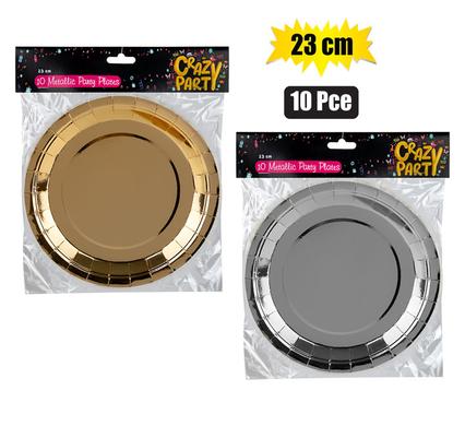 PARTY PLATES METALLIC 23cm 10PC