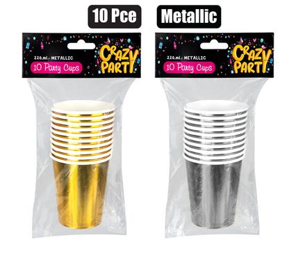 PARTY CUPS METALLIC 10PC