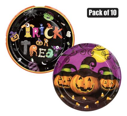 PARTY HALLOWEEN THEMED PLATES ASSTD