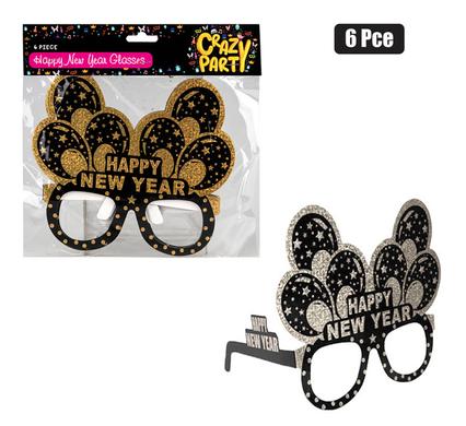 PARTY NEW YEAR PAPER GLASSES 6PCE
