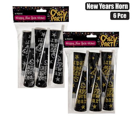 PARTY NEW YEAR HORNS 6PC