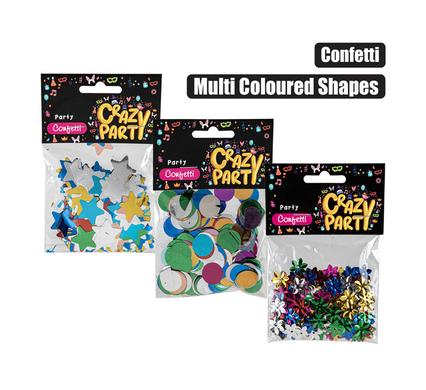 PARTY CONFETTI MULTI-COLOUR SHAPES 18G