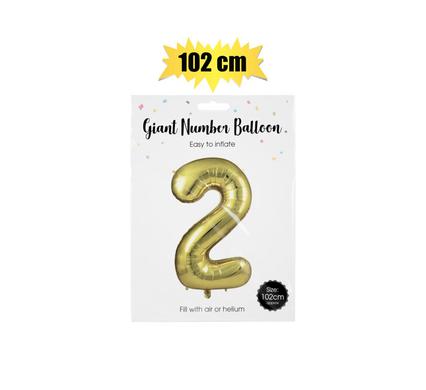 BALLOON HELIUM FOIL GOLD 2 102cm F-04