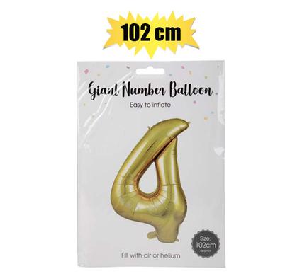 BALLOON HELIUM FOIL GOLD 4 102cm F-04