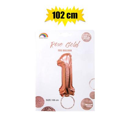 BALLOON HELIUM FOIL ROSE G 1 102cm F-04