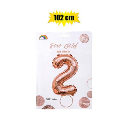 BALLOON HELIUM FOIL ROSE G 2 102cm F-04