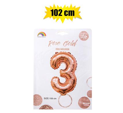 BALLOON HELIUM FOIL ROSE G 3 102cm F-04