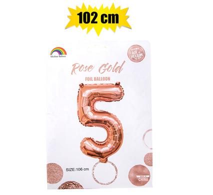 BALLOON HELIUM FOIL ROSE G 5 102cm F-04