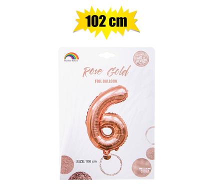 BALLOON HELIUM FOIL ROSE G 6 102cm F-04
