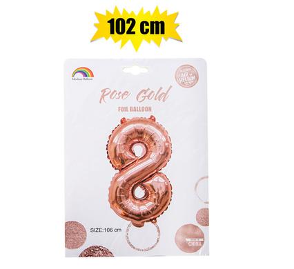 BALLOON HELIUM FOIL ROSE G 8 102cm F-04
