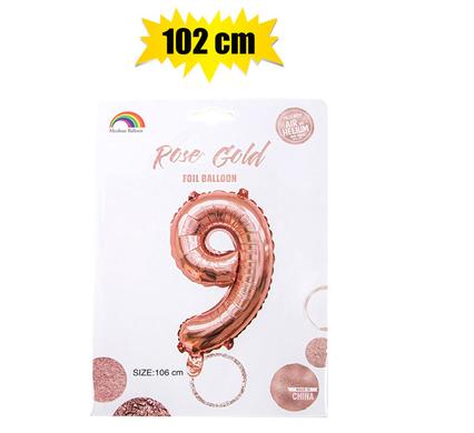 BALLOON HELIUM FOIL ROSE G 9 102cm F-04