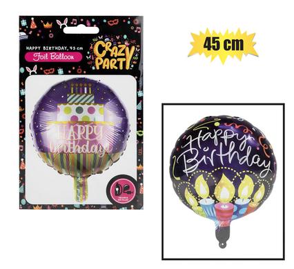 BALLOON HELIUM ROUND HBD ASTD1 45cm F-01
