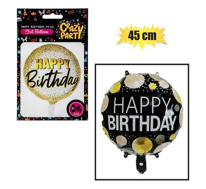 BALLOON HELIUM ROUND HBD ASTD3 45cm F-01