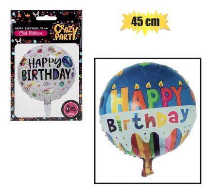 BALLOON HELIUM ROUND HBD ASTD4 45cm F-01