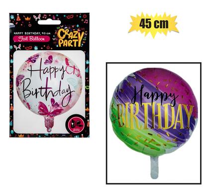 BALLOON HELIUM ROUND HBD ASTD5 45cm F-01